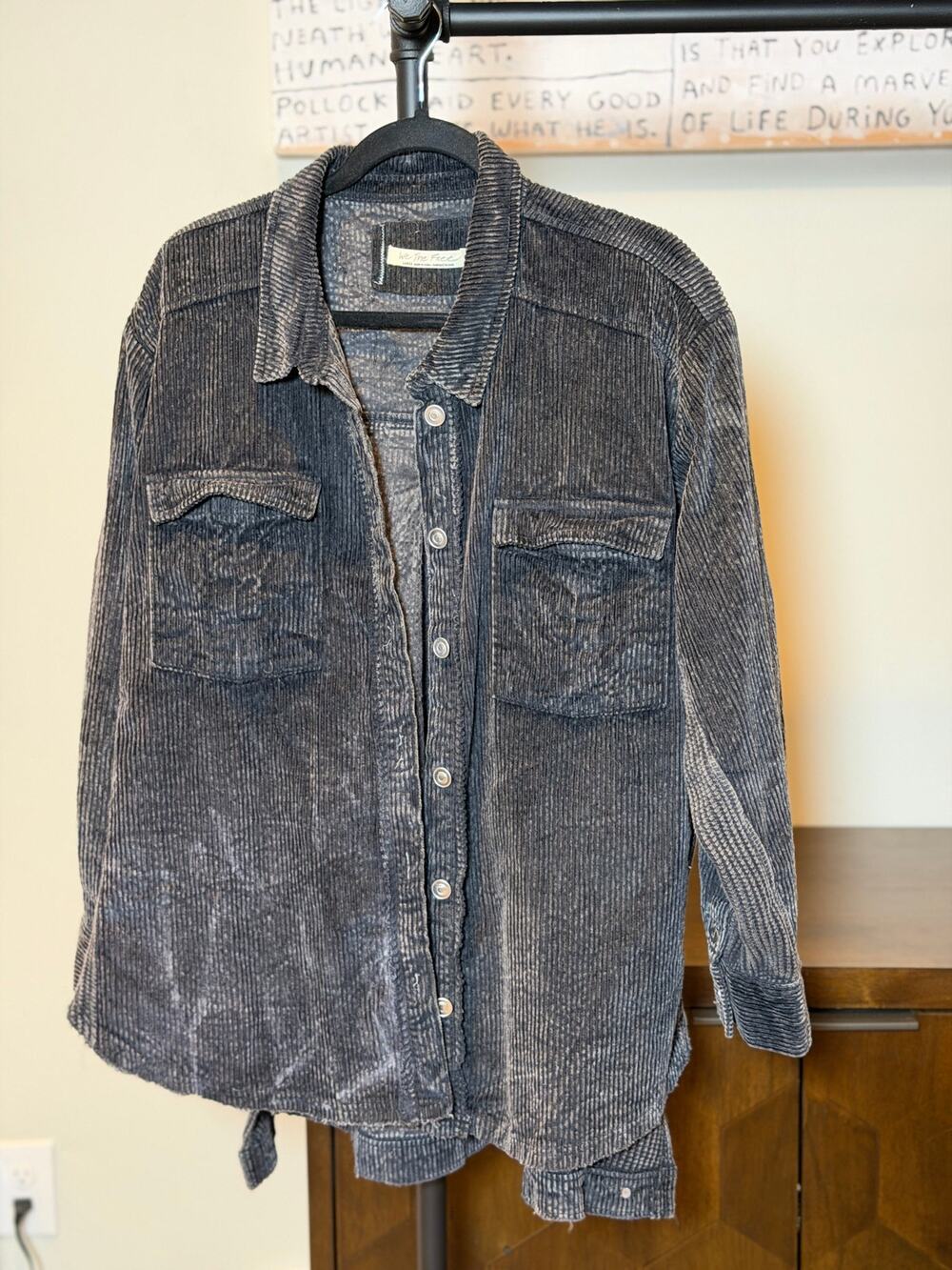 We the Free Dawn Break Corduroy Floral Shacket - Excellent Condition